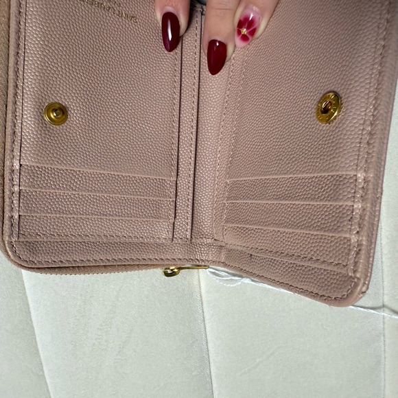 Yves Saint Laurent Tan Card Holder with Gold Logo - Picture 2 of 2